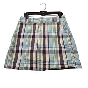 Sonoma Plaid Skort Women Sz 8 Blue Green Preppy Academia School Girl Equestrian